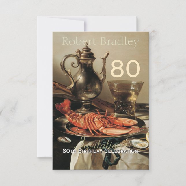 80th Birthday Celebration Customisable Invitation (Front)