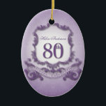 80th Birthday Celebration Personalised Ornament<br><div class="desc">Vintage frame - Customisable Ornament. You can easily change text colour,  font,  size and position by clicking the customise button.</div>