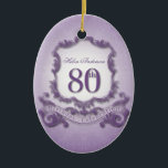 80th Birthday Celebration Personalised Ornament<br><div class="desc">Vintage frame - Customisable Ornament. You can easily change text colour,  font,  size and position by clicking the customise button.</div>