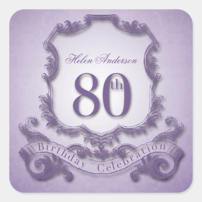 80th Birthday Celebration Personalised Stickers (Front)