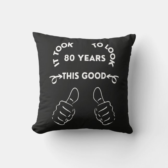 80th Birthday Celebration Throw Pillow (Front)