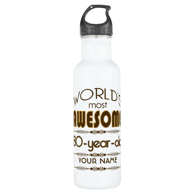 80th Birthday Celebration World Best Fabulous 710 Ml Water Bottle (Front)