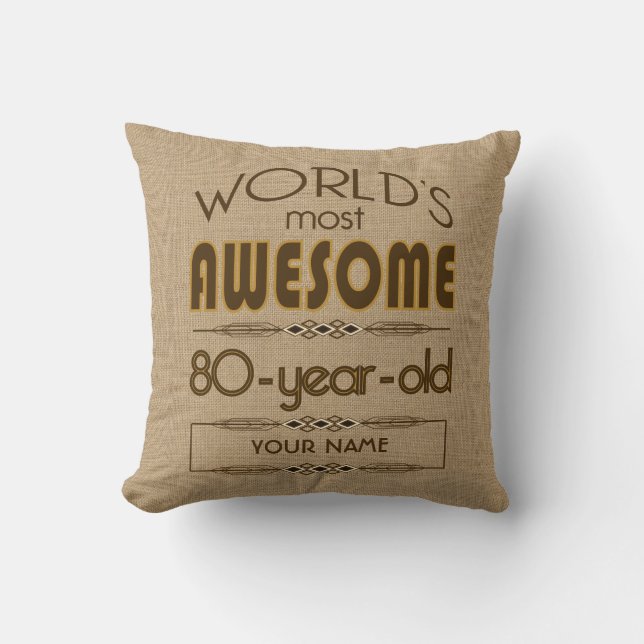 80th Birthday Celebration World Best Fabulous Cushion (Front)