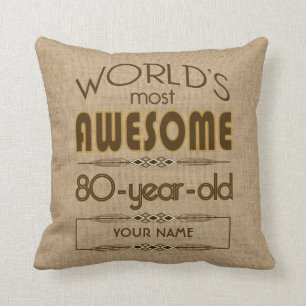 80th Birthday Celebration World Best Fabulous Cushion