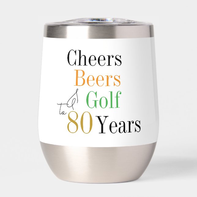 80th Birthday Cheers Beers Golf Minimal (Front)