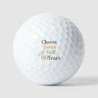 80th Birthday Cheers Beers Golf Minimal Party
