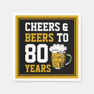 80th Birthday Cheers & Beers to 80 Years Napkin