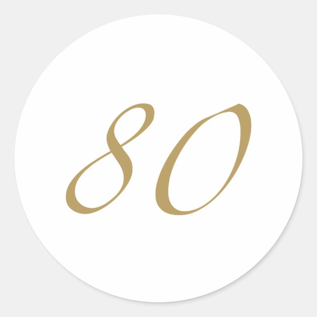 80th Birthday Classic Round Sticker (Front)