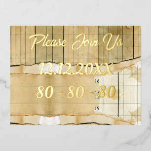 80th Birthday Custom Invitation Coffee Stains