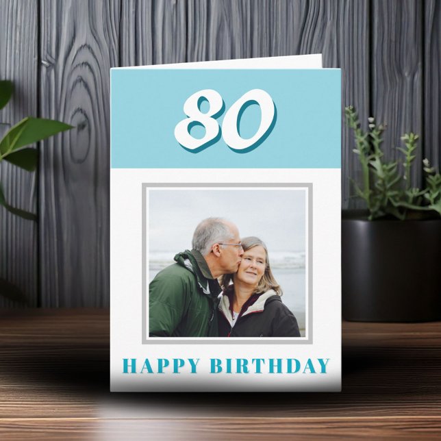 80th Birthday Custom Photo Personalised Card (Creator Uploaded)