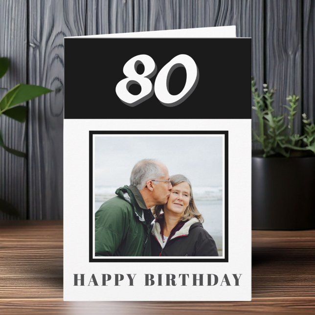 80th Birthday Custom Photo Personalised Card (Creator Uploaded)