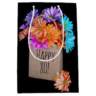 80th Birthday Daisy Bouquet In Paper Bag