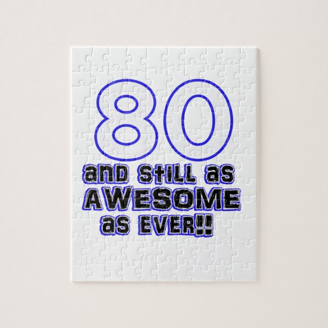 80th birthday design jigsaw puzzle (Vertical)