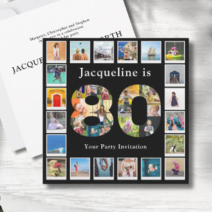 80th Birthday Design Your own Photo Collage Invitation