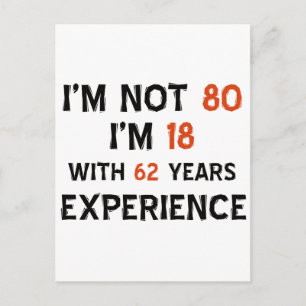 80th birthday designs postcard