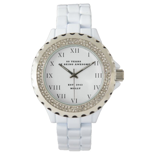 80th Birthday Eighty Vintage Funny  Watch (Front)