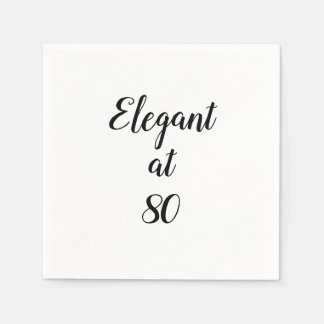 80th Birthday Elegant at 80 Napkin