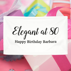 80th birthday elegant at 80 Personalise Banner