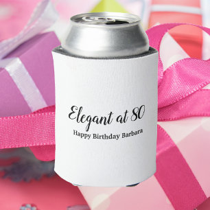 80th birthday elegant at 80 Personalise Can Cooler