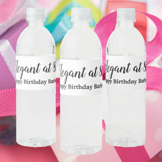 80th birthday Elegant at 80 Personalise Water Bottle Label