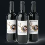 80th Birthday Elegant Gold White Custom Photo Wine Label<br><div class="desc">80th Birthday Elegant Gold White Custom Photo Wine Label. And elegantly designed special birthday celebration invitation,  featuring a custom photo of birthday person and script calligraphy with vintage flourish elements. Simple enough to fit a variety of themes and colours!
Need help? Simply contact me!</div>