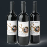80th Birthday Elegant Gold White Custom Photo Wine Label<br><div class="desc">80th Birthday Elegant Gold White Custom Photo Wine Label. And elegantly designed special birthday celebration invitation,  featuring a custom photo of birthday person and script calligraphy with vintage flourish elements. Simple enough to fit a variety of themes and colours!
Need help? Simply contact me!</div>