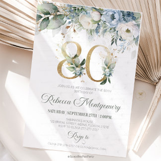 80th birthday Elegant Milestone invitation