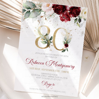 80th birthday Elegant Milestone invitation