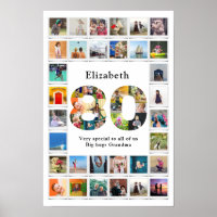 80th Birthday Family Photo Template Keepsake