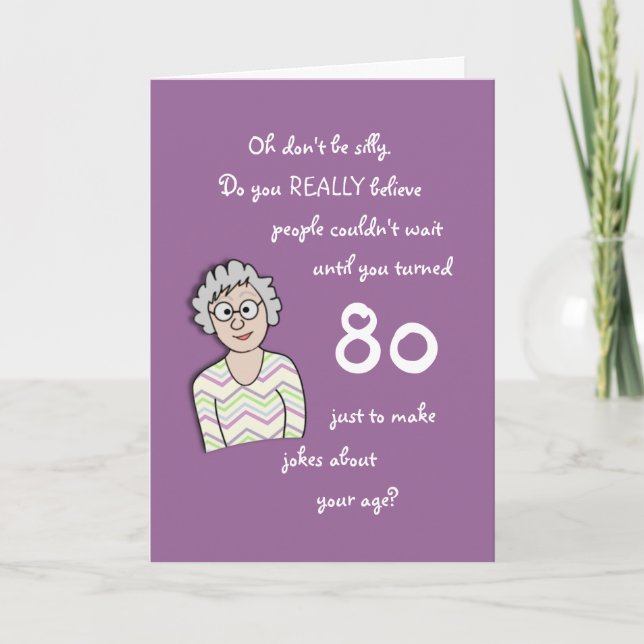 80th Birthday For Her-Funny Card (Front)
