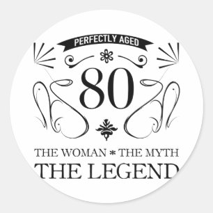 80th Birthday For Women Classic Round Sticker