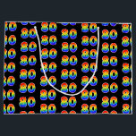 80th Birthday: Fun Rainbow Event Number 80 Pattern Large Gift Bag<br><div class="desc">This vibrant and colourful gift bag design features the number "80" having a rainbow spectrum gradient inspired pattern. The background is coloured black. A fun gift bag like this might be used when wrapping gifts being given to somebody who is celebrating their eightieth birthday, or perhaps to a couple celebrating...</div>