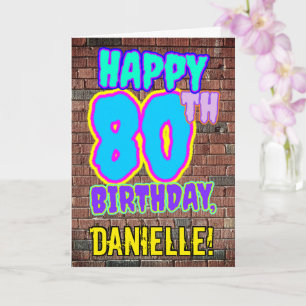 80th Birthday - Fun, Urban Graffiti Inspired Look Card