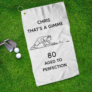 80th Birthday Funny Golfer Personalised Name Golf Towel