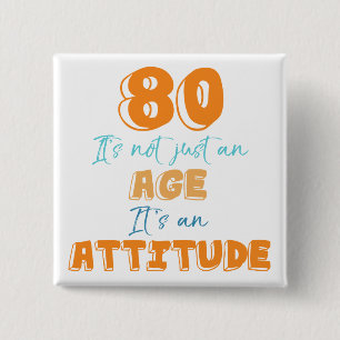 80th Birthday Gag Gift 15 Cm Square Badge