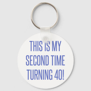 80th Birthday Gag Gift Key Ring