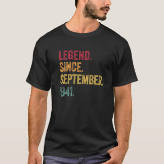 80Th Birthday Gift Legend Since September 1941 Vin T-Shirt