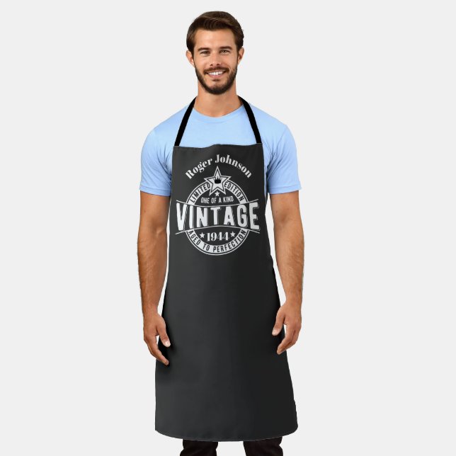 80th Birthday Gift Vintage Aged to perfection Apron (Worn)