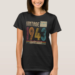 80th Birthday Gifts Cassette Vintage 1943 Limited T-Shirt