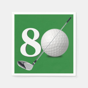 80th Birthday Golf Ball And Club Napkin