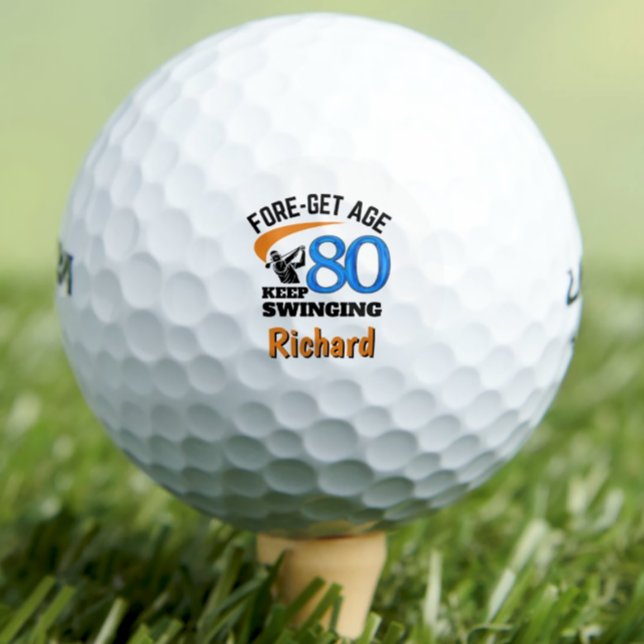 80th birthday golf balls 80 years funny gift blue (Creator Uploaded)