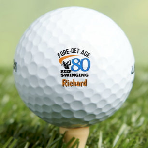 80th Birthday Golf Balls 80 Years Funny Gift Blue