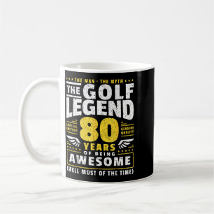 80th Birthday Golf Player 80 Years Old Golfer Coffee Mug