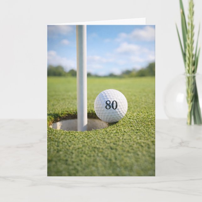 80th Birthday Golf Putt at the Edge  Card (Front)
