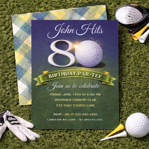 80th Birthday Golf Theme Invitation