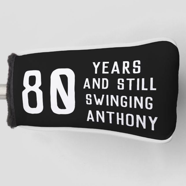 80th Birthday Golfer Eighty Dad Golfer Golf Golf Head Cover (Front)