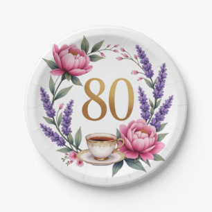 80th Birthday Grandma Paper Plate