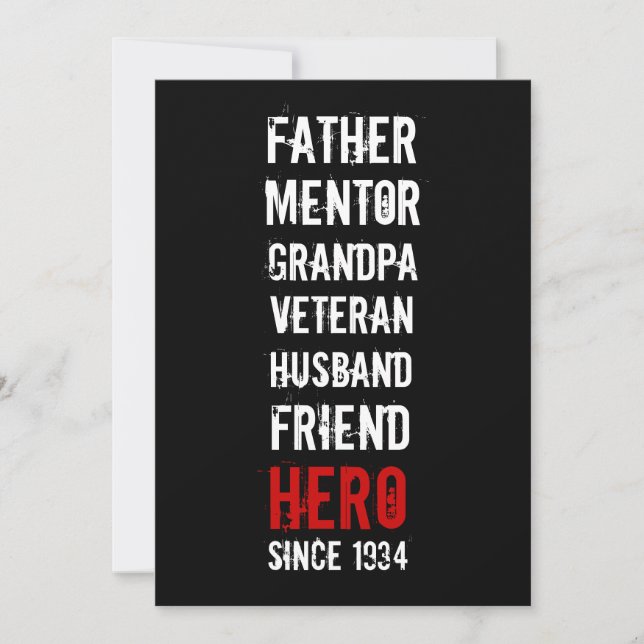 80th Birthday Hero Party Invitation (Front)