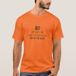 80th Birthday Humourous Saying T-Shirt<br><div class="desc">A great saying for someone's 80th birthday! 80 equals 10 40 30 years of experience,  (you do the math)  Fun humourous birthday design related to age. Customise as desired.</div>