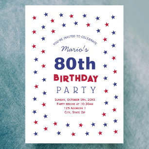 80th Birthday Invitation